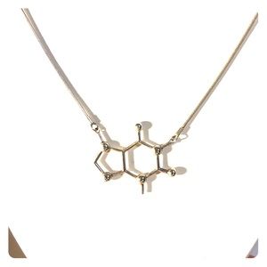 Caffeine molecule necklace and earring set